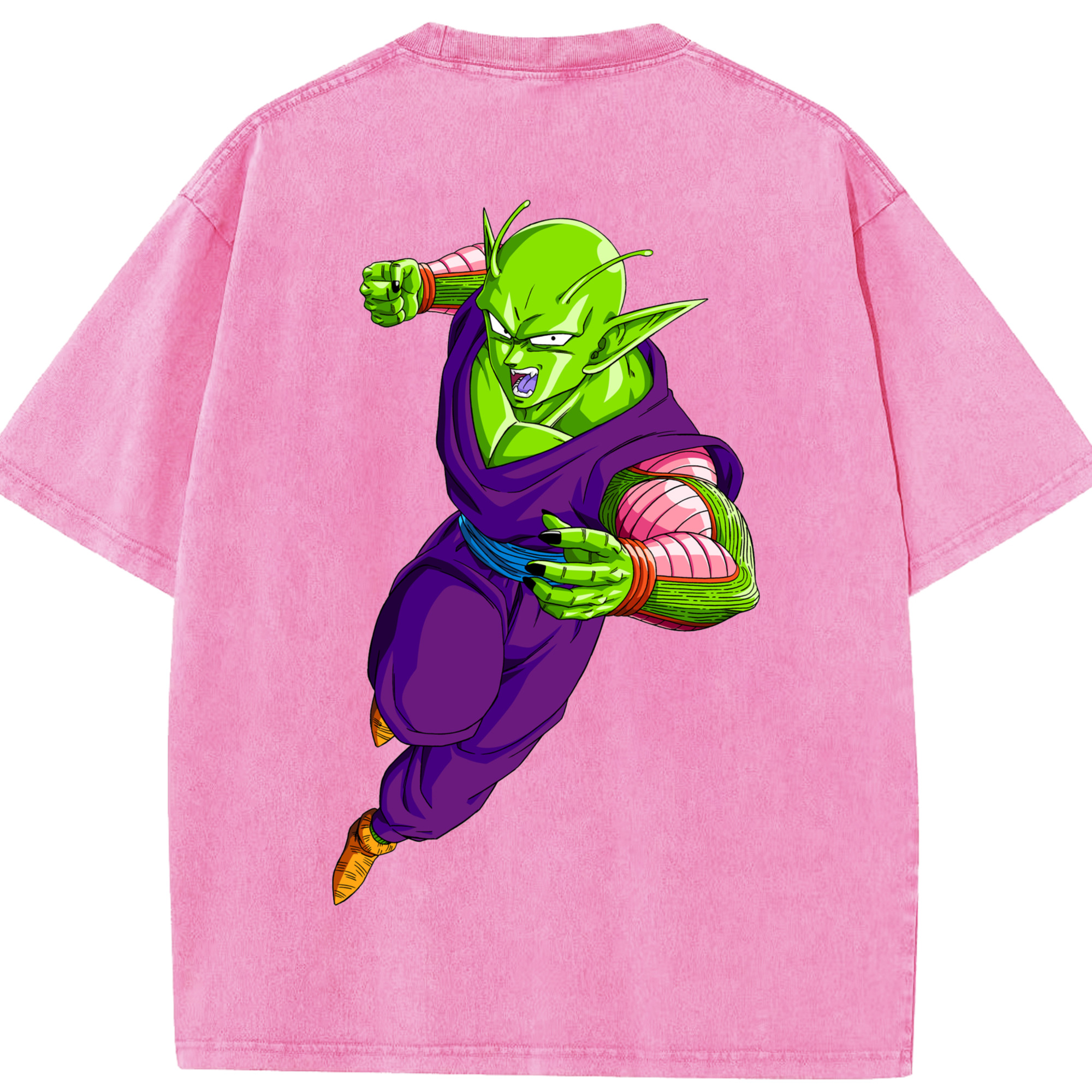 （画像用） ドラゴンボール ピッコロ DRAGON BALL Piccolo 綿100% ヴィンテージ風 半袖Tシャツ（背面プリント）